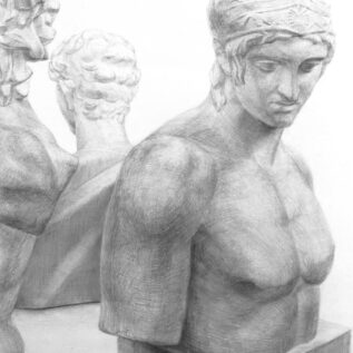 石膏デッサン　木炭紙大　現役生